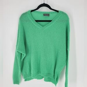 WOODEN SHIPS Knit Green‎ V neck Pullover Sweater S/M